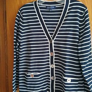 Jones of New York Black/White striped sweater